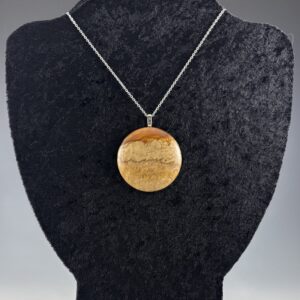 Medium Pendant - Gold Resin & Mallee Burl